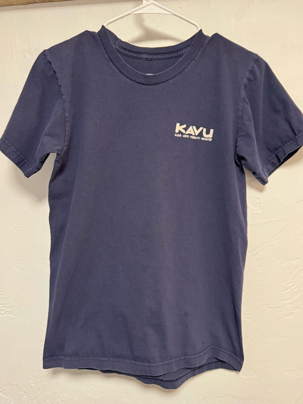 Kavu Navy Short Sleeve Kids Tee with White Logo